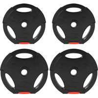 Disques de poids - SPORTNOW - 2 x 5 kg et 2 x 7,5 kg - trois poignées avec trous de Ø 25 mm - couverture en polypropylène - noir