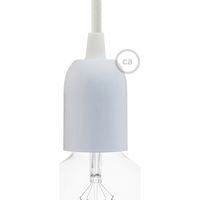 creative cables - Kit portalampada E27 semisferico in Metallo - Bianco Lucido