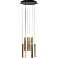 Suspension Circulaire Fabas Luce Prado À 8 Lumières - Led 52W À Intensité Variable - Rosace Ronde En Laiton