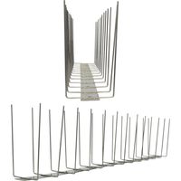 3 metros (6 pezzi di 0,5m ogniuno) de Púas antipalomas V2A-Titan con base de acero inoxidable - 2-hileras de Púas antipalomas la solución de calidad para el control de aves