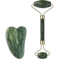 Gua sha visage, Rouleau de Jade Double Extrémité, Pierre de Massage Naturelle, Outil de Massage Facial Gua Sha, Gua Sha Visage Corps
