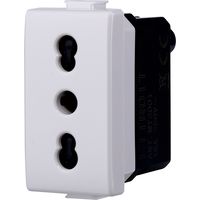 Presa bipasso compatibile Bticino Matix 2P+T 10/16A colore bianco
