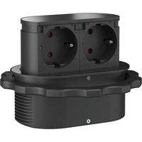 HPF Steckdosenelement Piccolino 2 Stk. Schukosteckdosen, schwarz