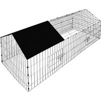 Enclos pour lapins en acier galvanisé 180x75cm – Toit amovible avec protection UV – 2 portes verrouillables – Grand espace de jeu – Cadoca