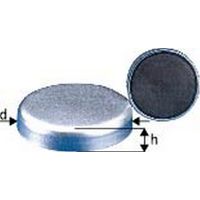 Imán plano sin manga roscada, Ø d : 20 mm, altura Imán h 6 mm, Fuerza de retención 30 N, Peso : 10 g