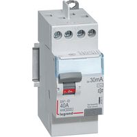 Legrand – Interrupteur différentiel bipolaire 230V type AC – Intensité 40A – Sensibilité 30mA – Arrivée haute et départ haut à vis – 2 modules