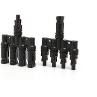Solarpanel-T-Abzweigverbinder, Kabelkupplung, Schaltkabel – 1 Stecker auf 4 Buchsen (M/4F) und 1 Buchse auf 4 Stecker (F/4M), 1 Paar