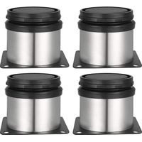 GROOFOO Pied de Meuble,Pieds Réglables de Hauteur Épaissir Les Pieds d'Armoire ,Acier Inoxydable Brossé,Hauteur Réglable 0-15 mm Venez avec Des Vis en Acier Inoxydable (50×60mm,4pcs)