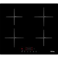 Iseasy – Plaque induction 4 foyers 7600W – Minuterie, 4 boosters, fonction muet – Encastrable, surface en verre facile à nettoyer
