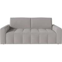 Canapé SILVIO convertible express 3 places couchage 140x190cm - matelas 13cm tissu - Gris clair