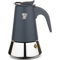 Cafetera italiana - PEZZETTI - STEELEXPRESS - Acero inoxidable - 2 tazas - Todos los fuegos, incluida inducción - Azul