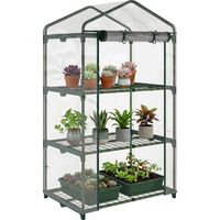 Invernadero con estantes – Estructura de aluminio laminado en frío – Para balcón – 69 x 49 x 125 cm – Transparente