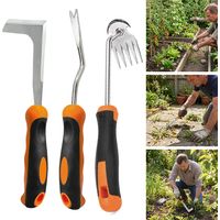3 Pièces Désherbeur Manuel avec poignée en Caoutchouc, Outil De Désherbage Manuel, Acier Inoxydable Épaissi Weeder de Jardin, Rangement Facile, pour Désherber Votre Jardin, Creuser