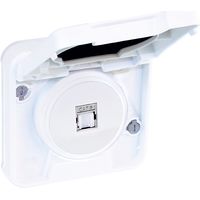 Cadre adaptateur avec couvercle pour prises gamme COMETE - Montage sallie - IP55 - OXXO Blanc