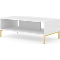 Mesa de centro SURF 90x60 cm blanco mate fresado