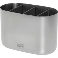 Großer Zahnbürstenhalter Joseph Joseph EasyStore Luxe de aus Edelstahl, Organizer für Zahnbürsten und Zahnpasta, praktische Unterteilung, leicht zu reinigen.