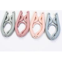 BUNTHAUS Lot de 4 cintres pliables de voyage avec clips Cintres de camping Cintres en plastique, cintres pliants multifonctionnels