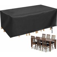 Rectangular Garden Table Cover Outdoor Garden Table Cover Waterproof, Anti-UV Garden Table and Chair Cover Oxford Heavy Duty - 242x 162 x 100cm, Superma (excluding tables and chairs)