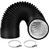 Tuyau dvacuation en aluminium diamtre 150 mm longueur 3 m avec 2 colliers de serrage pour climatisation cou ACCESSOIRE SERRE JARDIN