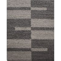 Tapis Salon Chambre Shaggy Motifs Géométrique - ROMA (Marron - 140x200cm)