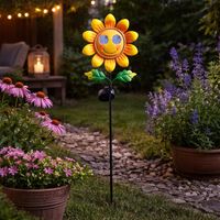 Sunflower Solar Garden Stake Light – Blinking LED Outdoor Solar Light, Waterproof Decorative Light for Pathways, Lawn & Garden