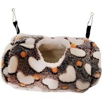 BUNTHAUS PA Hamac pour petits animaux avec un sac de couchage chaud en coton, adapté aux souris, hamsters, gerbilles, écureuils et cobayes (marron).