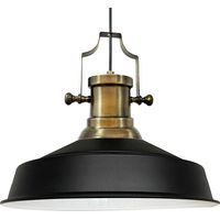 Handbemalte Industrielle Hängeleuchte aus Schwarz Metall – Vintage-Kronleuchter E27 Ø41 cm für Wohnzimmer, Schlafzimmer Oder Esszimmer