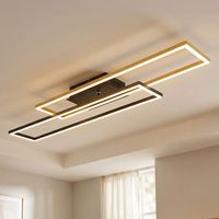 Deckenlampe Wohnzimmerleuchte Deckenleuchte Esszimmerlampe Schlafzimmerleuchte, Metall Alu schwarz gold, beweglich, LED 30W 1370Lm 3000K warmweiß, L 80 cm