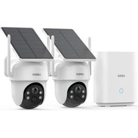 Aosu – Kit de vidéosurveillance 2 caméras 3MP 2K Ultra HD – Vision nocturne couleur – Panneau solaire intégré – Couverture 484 m² - AOSU 2 K