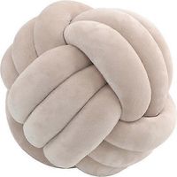 Coussin décoratif moelleux à nœuds, fait main, rond.