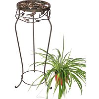Blumenhocker Metall Schwarz Rund 78 cm Blumenständer 18215 Blumensäule Antik Pflanzenständer Pflanzenhocker Vintage