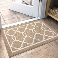 Felpudo absorbente y duradero para interior y exterior, lavable a máquina, resistente al polvo, 50 x 80 cm, marrón