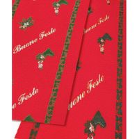 Passatoia Buone Feste H 100 Cm Fondo Rosso - 50 Ml