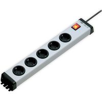 Ehmann 100001 Universal Steckdosenleiste 5-fach plus, silber-schwarz