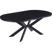 Home Deluxe – Esstisch-Set AVENTI mit 6 Stühlen AMARA Beige - Farbe: Dark Oak, Maße: 160 x 76 x 100 cm, Sternfuß, Oval I Essgruppe Ausziehtisch Esszimmermöbel Essgruppe Esstisch Tischgruppe Esszimmer