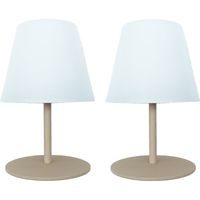 Set di 2 lampade da tavolo senza fili - LUMISKY - TWINS - Crema - H16 cm - LED