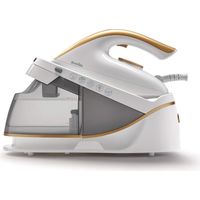 Breville PRESSXPRESS 2400W Ferro da Stiro con Caldaia, Piastra Multidirezionale in Ceramica, Colpo Vapore 230 g, Getto Vapore Verticale 100g/min, Pressione 5 Bar, Bianco