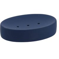 Porte savon en gres effet rubber - bleu marine - Tendance