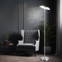 Lampada da terra lampada da terra, dimmer touch 3 livelli regolabile, lampada da soggiorno, metallo argentato, faretto mobile, LED 21W 1700lm 3000K, H 140 cm