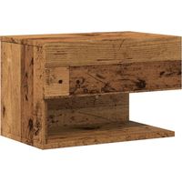 Mesita de noche de pared madera envejecida vidaXL