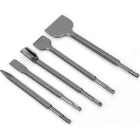 5PCS Burin SDS Plus Set burineur, burin SDS Plus pour perceuse électrique SDS pour perceuse à percussion avec 2 Burin Pointu et 3 Burins Plats pour la Céramique et Les Carreaux de Sol