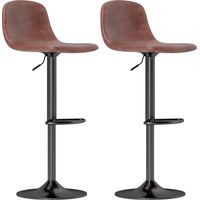 Taburetes Altos Ajustables 360° con Respaldo y Reposapiés Marron 40,5x44x84-104 cm