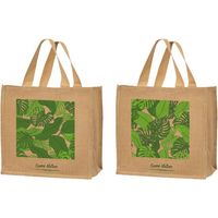 SPHERE - Sac cabas jute décor feuilles 30 L