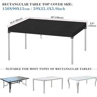 Copertura per tavolo da giardino 150x90x15cm, tessuto Oxford 420D, impermeabile, per esterni, con protezione UV