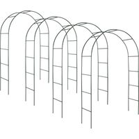 Lot de 4 arches jardin à roses acier résistant aux intempéries vert
