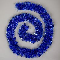 Autres décorations de Noël, 2 guirlandes de Noël bleues épaisses de luxe de 2 m, ornements pour sapin de Noël