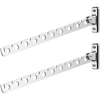 Cintres muraux, lot de 2, acier inoxydable, pliables