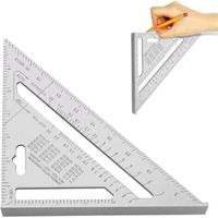 7 Pouces Équerre Triangle Règle d'Angle, Équerre en Aluminium Mesure du Triangle Règle de Triangle en Aluminium