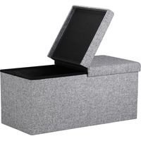 Storage bench with 100l capacity light grey 80x40x40cm