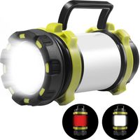 Camping Torch LED Rechargeable Camping Lantern, Camping Light with 6 Lighting Modes, 3700mAh Flashlight, IPX4 Waterproof Camping Accessories, Camping Lights for Tents